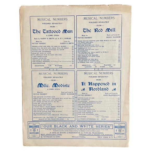 The Red Mill Sheet Music "Streets of New York" 1906 Henry Blossom Victor Herbert - Picture 3 of 3
